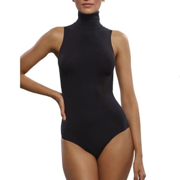 Commando Women's Ballet Sleeveless Turtleneck Bodysuit, One Size, Black - KT044 - Picture 1 of 2